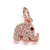 Brass Micro Pave Cubic Zirconia Pendants ZIRC-K070-42RG-1
