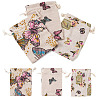 15Pcs 3 Styles Butterfly Printed Polycotton(Polyester Cotton) Packing Pouches Drawstring Bags ABAG-TA0002-14-1