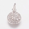 Brass Cubic Zirconia Pendants X-ZIRC-K070-21P-1