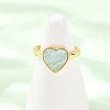 Natural Amazonite Finger Rings with Brass Findings G-H353-03G-03-3