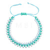 Imitation Pearl Round Beads Braided Bead Bracelets OE8448-1-4