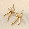 Brass Micro Pave Cubic Zirconia Stud Earrings WG17D8C-01-2