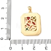 Brass Micro Pave Colorful Cubic Zirconia Pendants KK-C264-15G-3