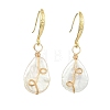 Baroque Natural Keshi Pearl Dangle Earrings EJEW-JE07064-01-2