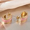 304 Stainless Steel Enamel Stud Earrings SA-CBA2696-35G-3