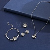 Alloy Rhinestone Link Bracelets & Stud Earrings & Pendant Necklaces & Rings Sets WG6A31F-03-2