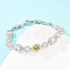 Platinum Tone Brass Micro Pave Cubic Zirconia Tennis Bracelets BJEW-B160-14P-3