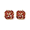 Brass Micro Pave Cubic Zirconia Stud Earrings KK-F358-02G-01-2