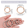 WADORN 12Pcs 6 Styles Zinc Alloy Spring Gate Rings FIND-WR0007-08-2