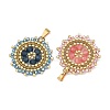 304 Stainless Steel & Cylinder Glass Seed Beads Pendants PALLOY-MZ01450-2