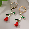 Alloy Enamel Hoop Dangle Earrings for Women WG9295C-05-1