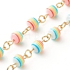 1 Strand Handmade Resin Stripe Pattern Round Beads Link Chains AJEW-SZ0002-01A-2