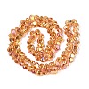 Electroplate Transparent Glass Beads Strands EGLA-Q133-01A-10-2