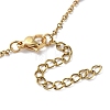 Vacuum Plating Golden 304 Stainless Steel Cable Chain Bracelet with Enamel Rondelle Beaded BJEW-G683-02G-01-3