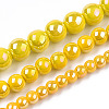 Electroplate Opaque Glass Beads Strands GLAA-T032-P8mm-AB08-4