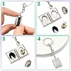 4Pcs 304 Stainless Steel Locket Pendant Keychains KEYC-YW00268-2