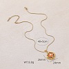 316 Surgical Stainless Steel Enamel with Imitation Pearl Clover Pendant Necklaces for Women LY2374-5