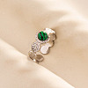 Round Natural Malachite Finger Rings SA1153-3-1