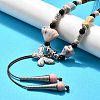 Ethnic Style Alloy & Porcelain Ceramic Beads Butterfly Pendant Tassel Y Necklaces LS-NJEW-D308-01C-1