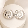 Rack Plating Spiral Shell Brass Hoop Earrings EJEW-H143-22P-1