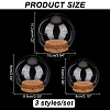  3 Sets 3 Style Glass Dome Cover AJEW-NB0003-93-2
