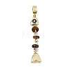 Brass Pave Cubic Zirconia Clear Cubic Zirconia & Gemstone & Enamel European Dangle Charms GG-CBA3401-01G-A-2