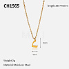 304 Stainless Steel Arabic Initial Letter Pendant Necklaces FS-WG7B6CA-15-1