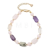 Natural Rose Quartz & Prehnite & Quartz Crystal & Amethyst Beaded Bracelets for Women BJEW-JB13661-3