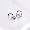 Stainless Steel Clear Cubic Zirconia Ring Stud Earrings X-ZH7800-2