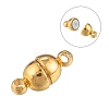 Round Brass Magnetic Clasps with Loops KK-D331-G-NF-1