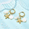Natural White Shell and 304 Stainless Steel Dangle Earrings EJEW-JE07111-1