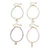 4Pcs Marine Organism Theme 304 Stainless Steel Charm Bracelets BJEW-JB13305-2