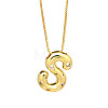 Brass Micro Pave Clear Cubic Zirconia Initial Pendant Necklaces FS-WGF17D9-24-1