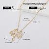 304 Stainless Steel Cutout Coconut Tree Pendant Necklaces for Women BM3645-4-1