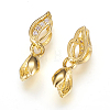 Long-Lasting Plated Brass Micro Pave Cubic Zirconia Ice Pick Pinch Bails X-ZIRC-F063-03G-2