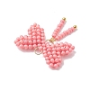 Glass Seed Beaded Bowknot Pendants PALLOY-MZ01055-02-4