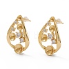 Brass Micro Pave Clear Cubic Zirconia Earrings EJEW-A056-41G-1