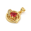 Rack Plating Brass Micro Pave Cubic Zirconia Pendants KK-G513-23A-04G-3