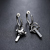 304 Stainless Steel Hoop Dangle Earrings for Men WG37F53-02-1