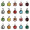 20Pcs 10 Colors 201 Stainless Steel Rhinestone Charms STAS-FS0002-05-1