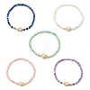 Dyed Natural Freshwater Shell & Synthetic Turquoise Beaded Stretch Bracelets for Women BJEW-JB13883-3
