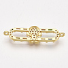 Brass Micro Pave Cubic Zirconia Links ZIRC-T006-50G-2