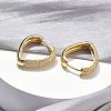 Brass Micro Pave Clear Cubic Zirconia Hoop Earrings EJEW-C182-07F-G-3