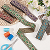 14M 4 Colors Ethnic Style Embroidery Polyester Ribbons OCOR-FG0001-66-4