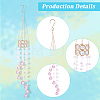 Flower Round Glass Beads Tassel Hanging Suncatchers for Window Garden Outdoor Decoration HJEW-WH20020-007B-5