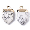 Natural Howlite Pointed Pendants G-N326-34L-2