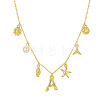 Bohemian Summer Beach Style 18K Gold Plated Shell Shape Initial Pendant Necklaces IL8059-12-1