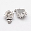 Anti-Tarnish Rhodium Plated 925 Sterling Silver Box Clasps STER-A030-64-1