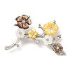 Peach Blossom Flower Natural Dyed White Shell Brooches for Women JEWB-E031-03P-03-1