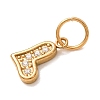 304 Stainless Steel Micro Pave Clear Cubic Zirconia Charms CU-CBAB6EC-22G-2
